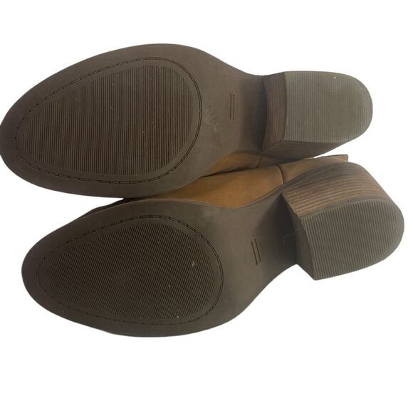 TOMS EVERLY Wm’s Sz 8.5 Tan Oiled Nubuck Leather Pull On Chelsea Bootie Boots - Picture 6 of 7